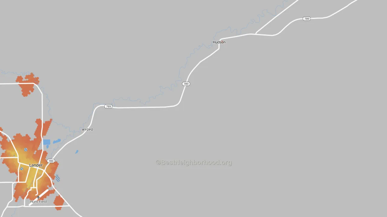 Bike Grade map of Hudson, WY