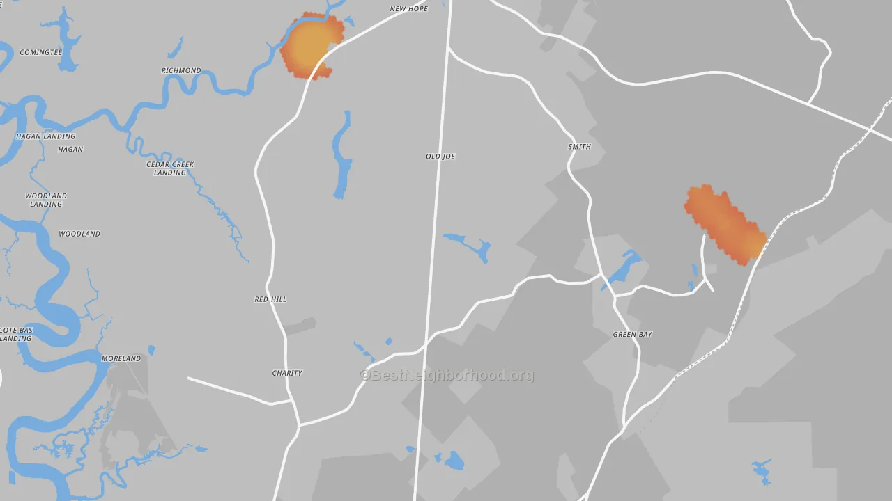 Bike Grade map of Huger, SC
