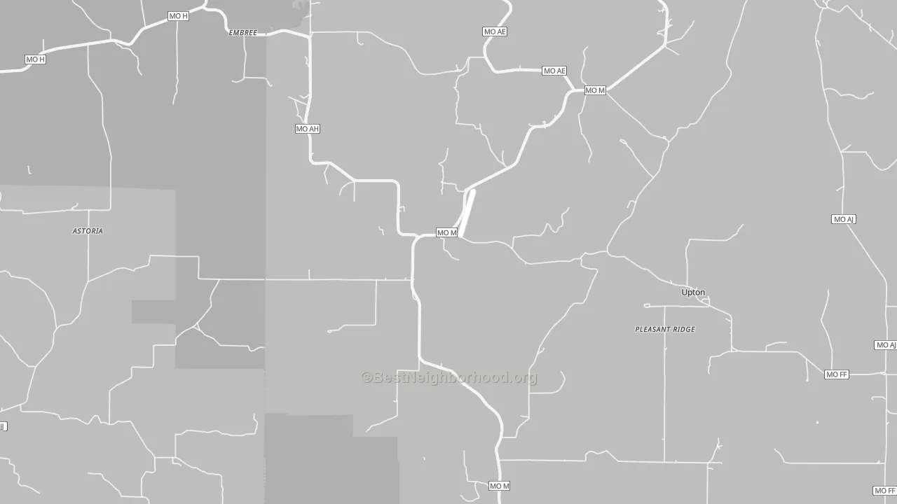 Bike Grade map of Huggins, MO