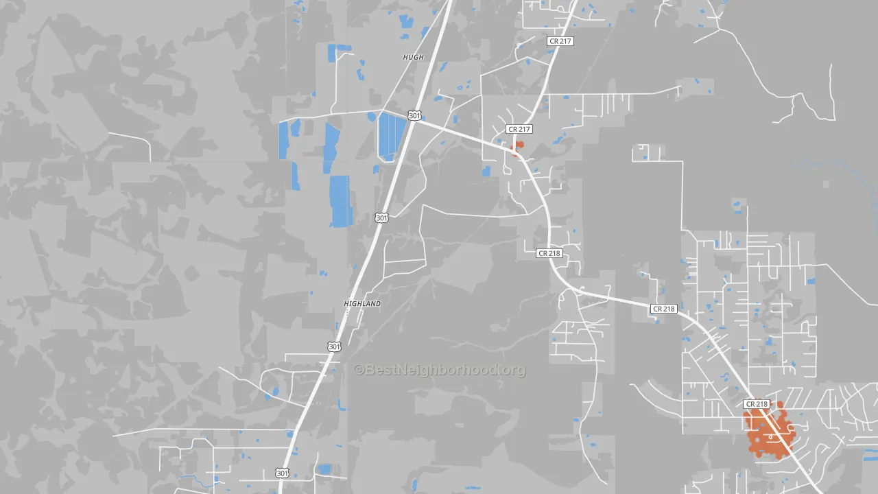 Bike Grade map of Hugh, FL