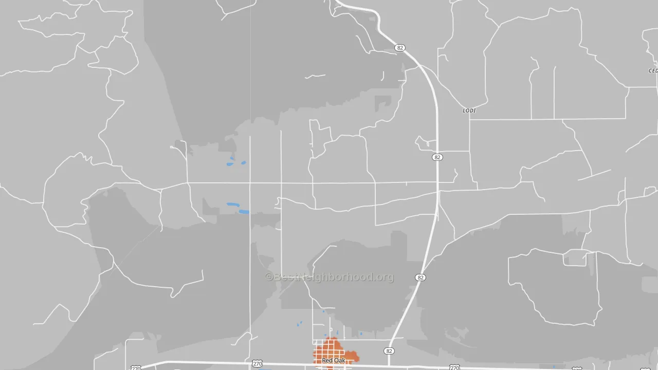Bike Grade map of Hughes, OK