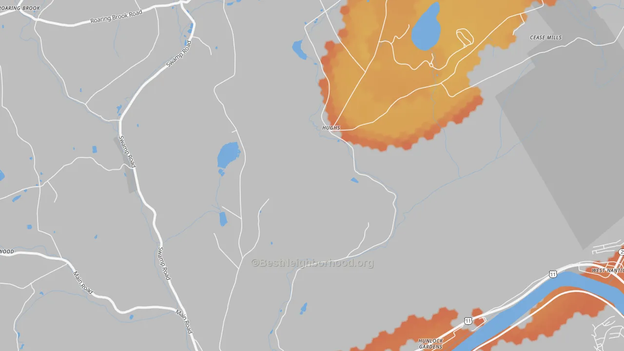 Bike Grade map of Hughs, PA