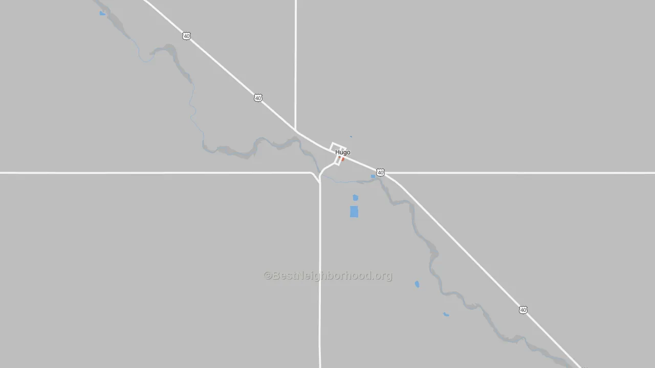 Bike Grade map of Hugo, CO