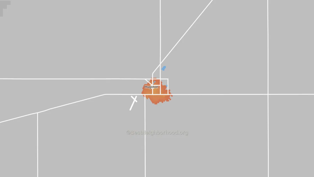 Bike Grade map of Hugoton, KS
