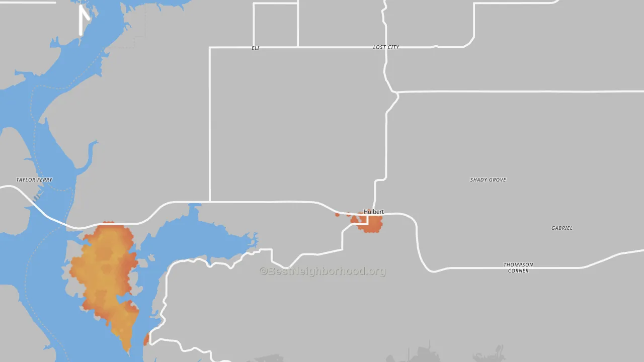 Bike Grade map of Hulbert, OK