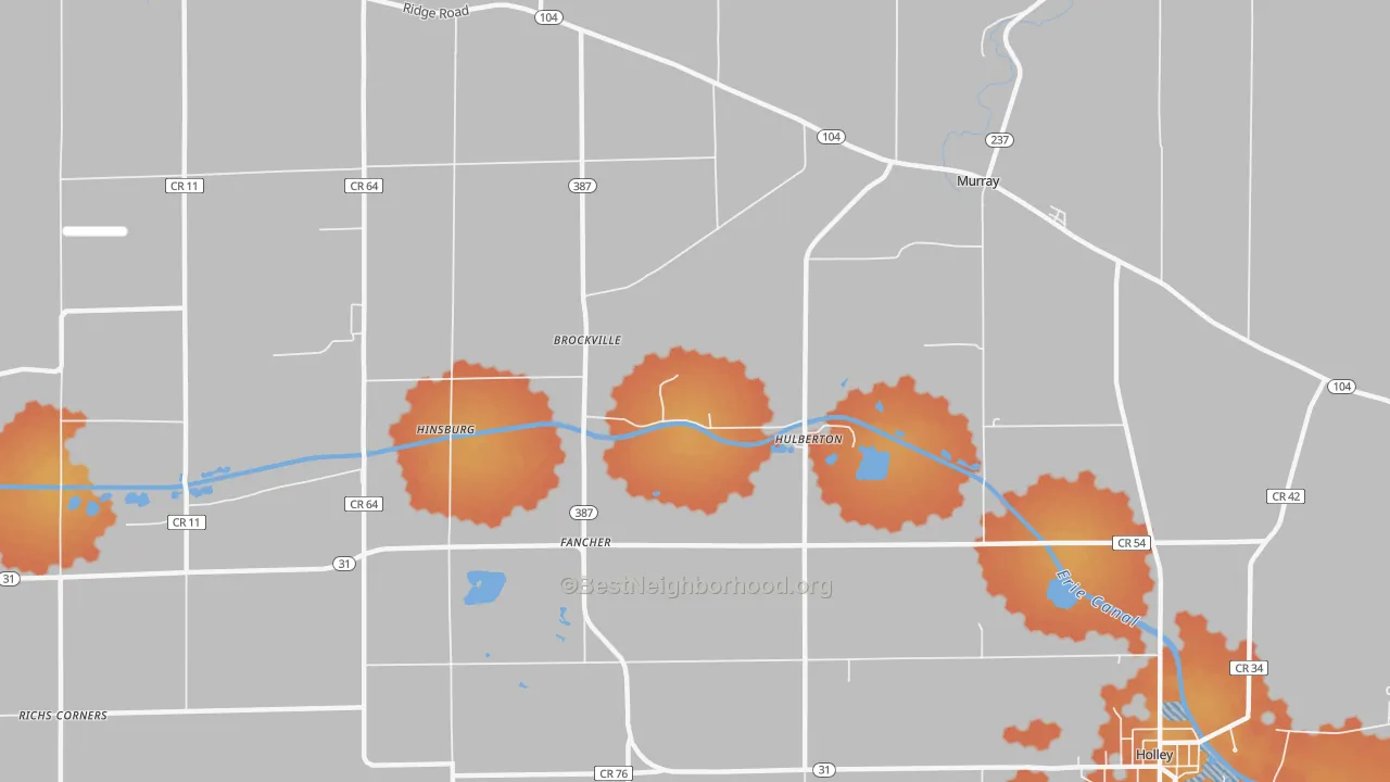 Bike Grade map of Hulberton, NY