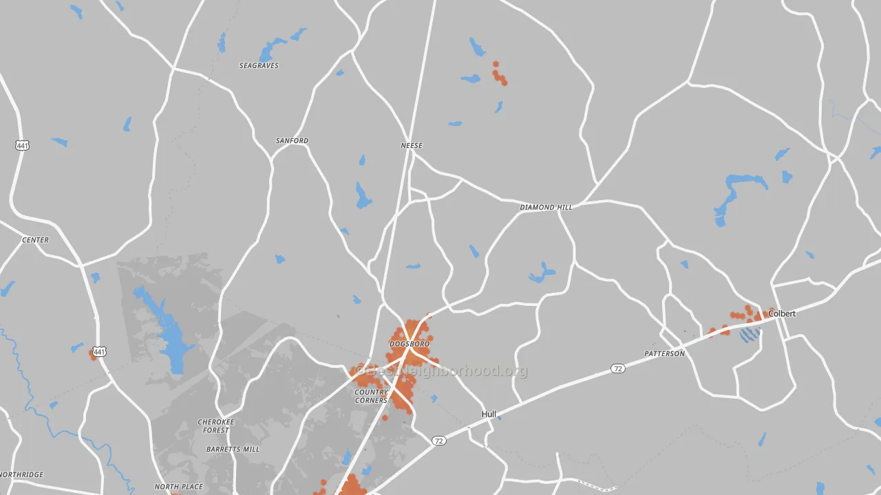 Bike Grade map of Hull, GA