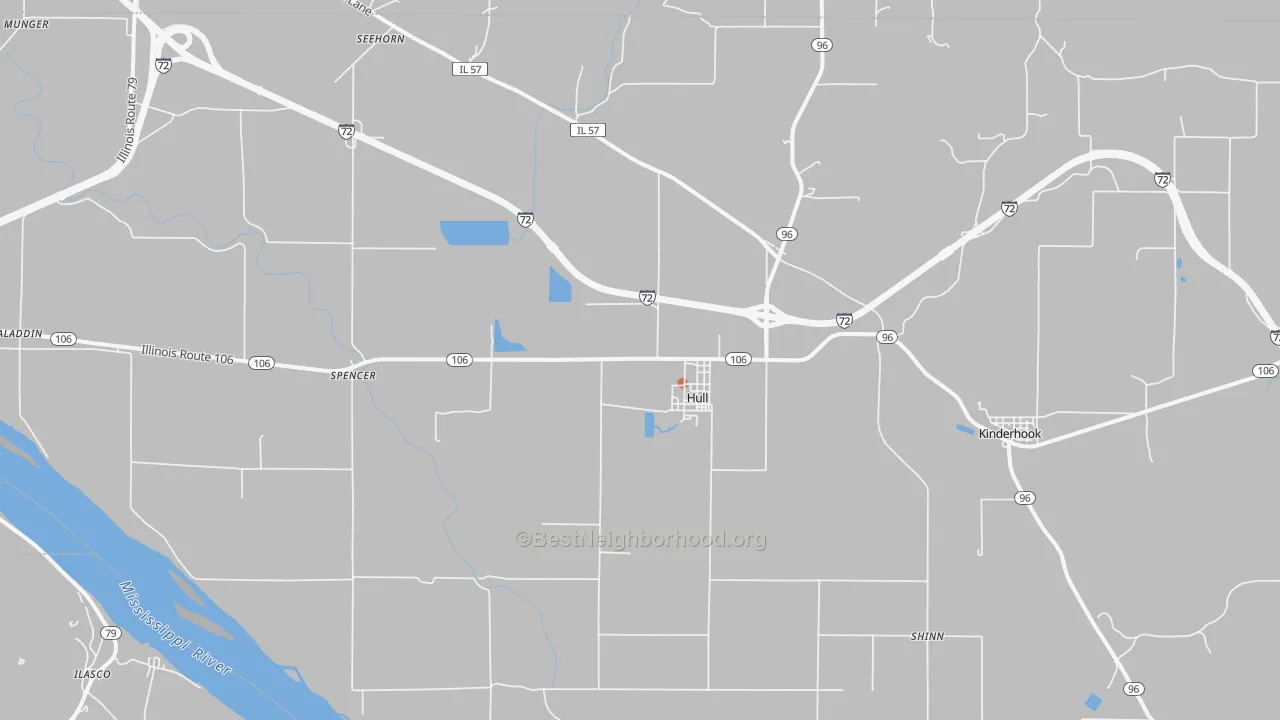 Bike Grade map of Hull, IL