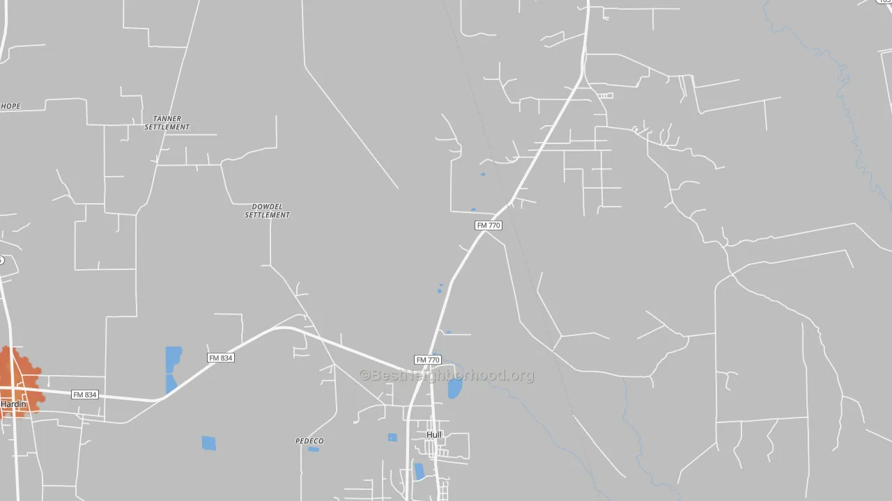 Bike Grade map of Hull, TX
