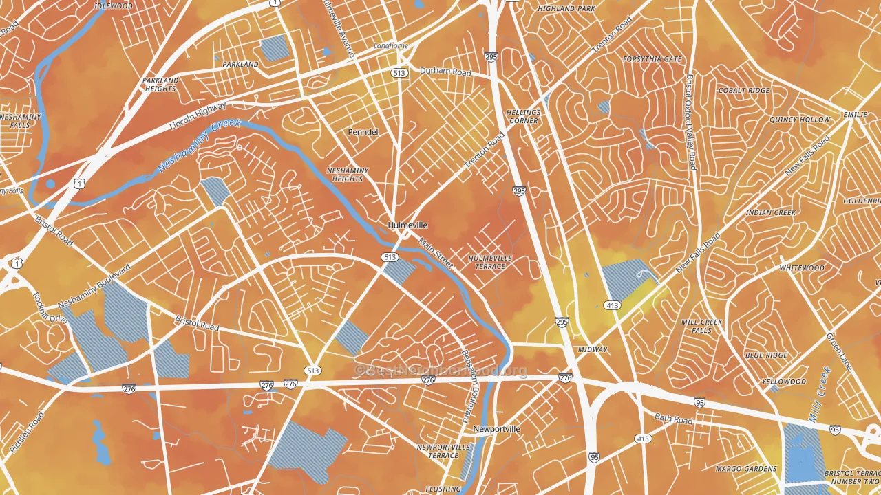 Bike Grade map of Hulmeville, PA