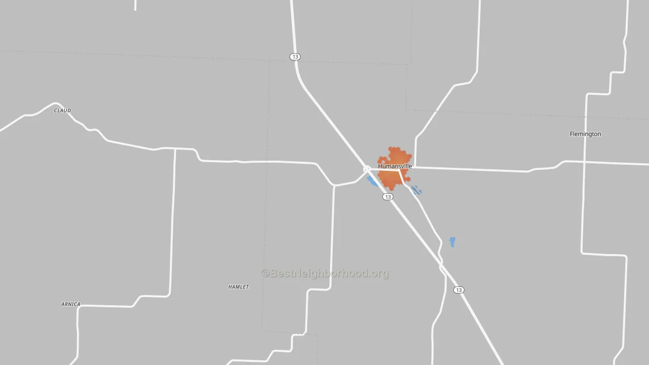 Bike Grade map of Humansville, MO