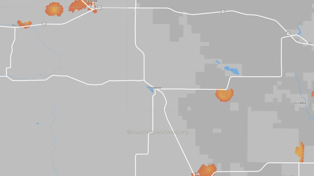 Bike Grade map of Humbird, WI