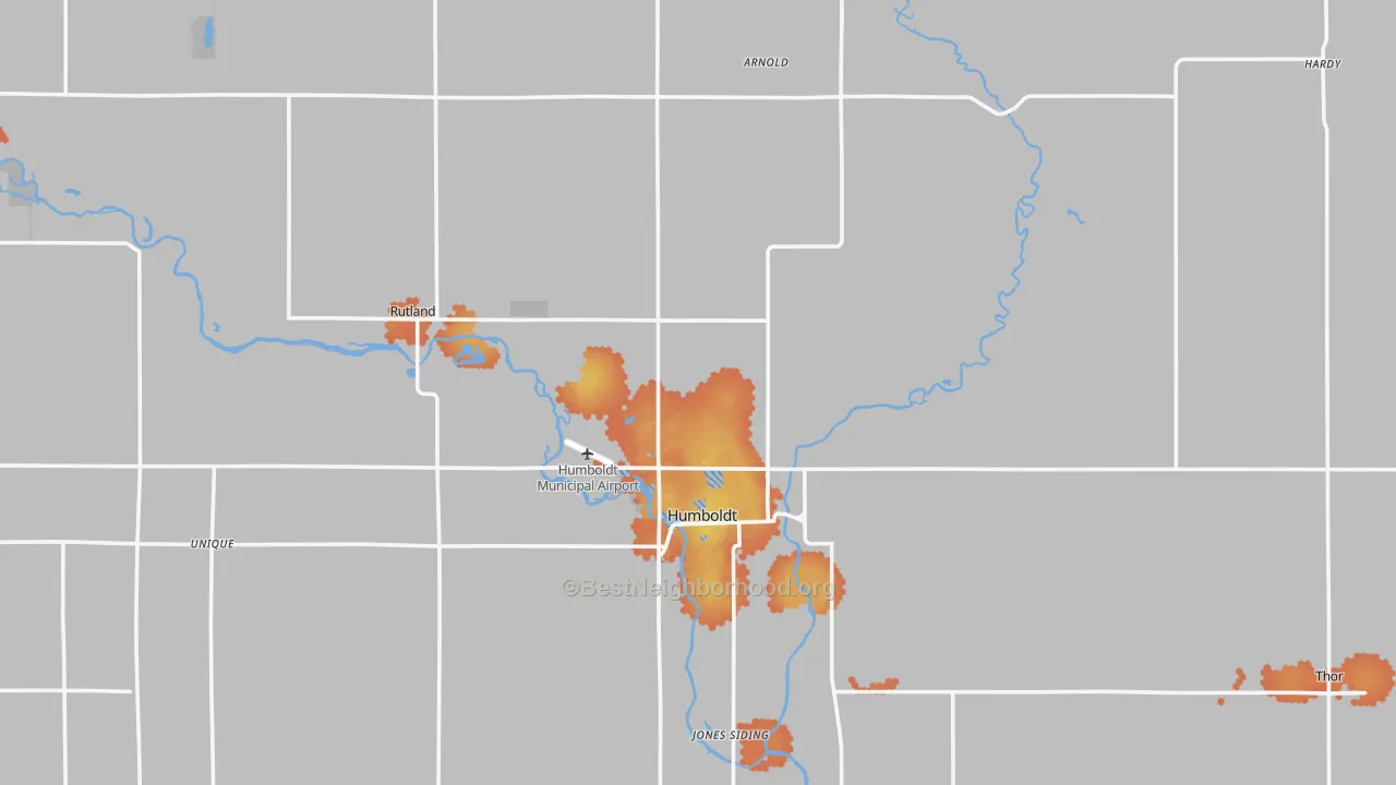 Bike Grade map of Humboldt County, IA