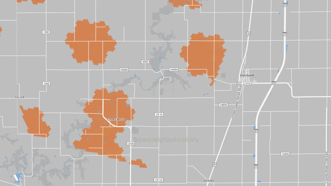 Bike Grade map of Humboldt, IL