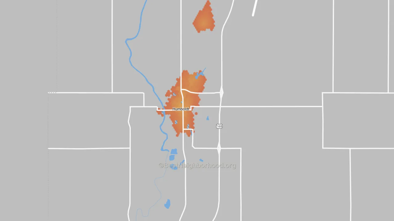 Bike Grade map of Humboldt, KS