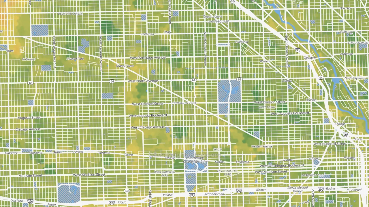 Bike Grade map of Humboldt Park, Chicago, IL