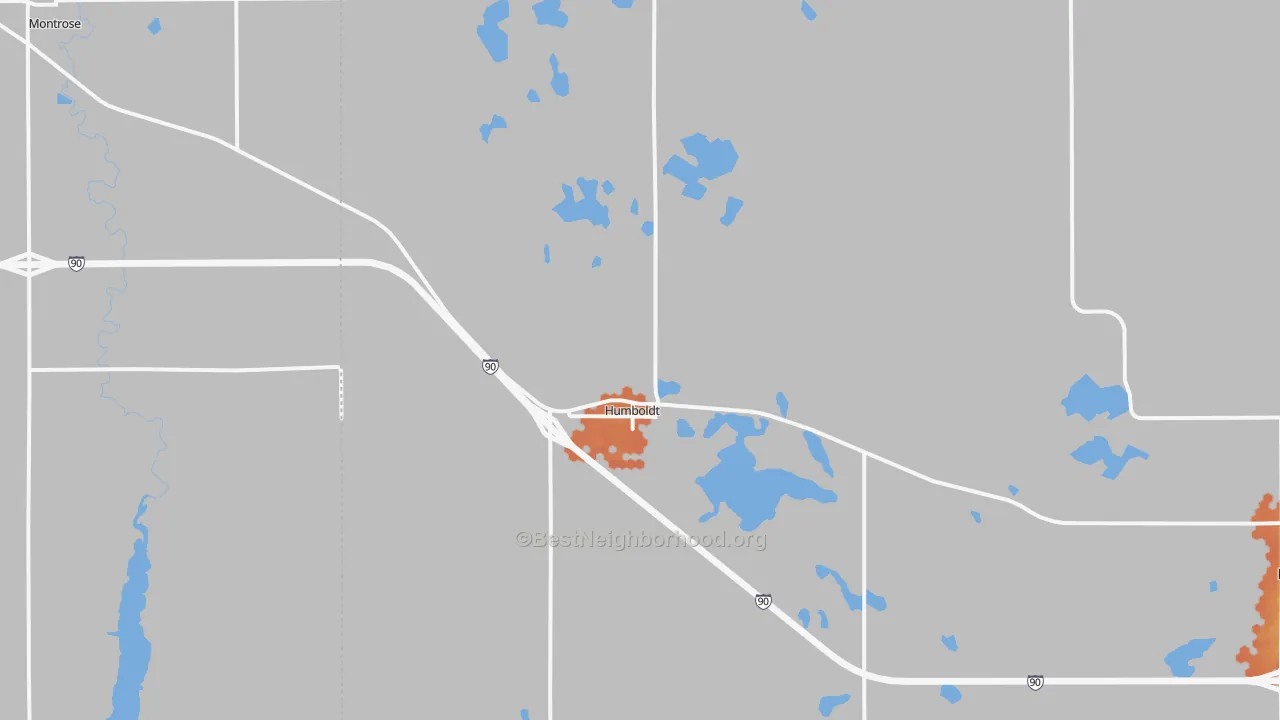 Bike Grade map of Humboldt, SD