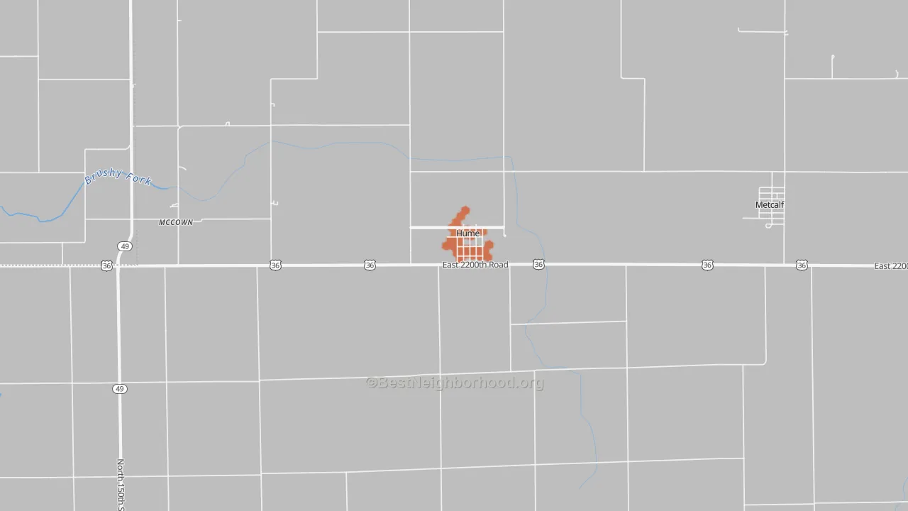 Bike Grade map of Hume, IL