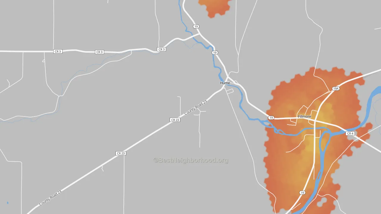 Bike Grade map of Hume, NY