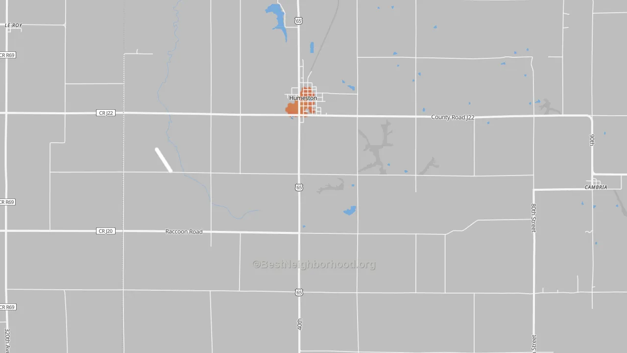 Bike Grade map of Humeston, IA