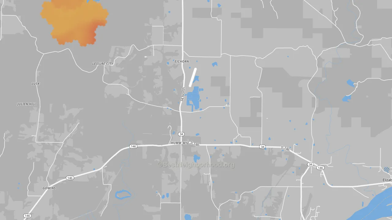 Bike Grade map of Humm Wye, IL
