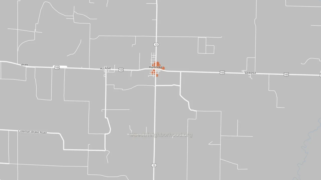 Bike Grade map of Humnoke, AR