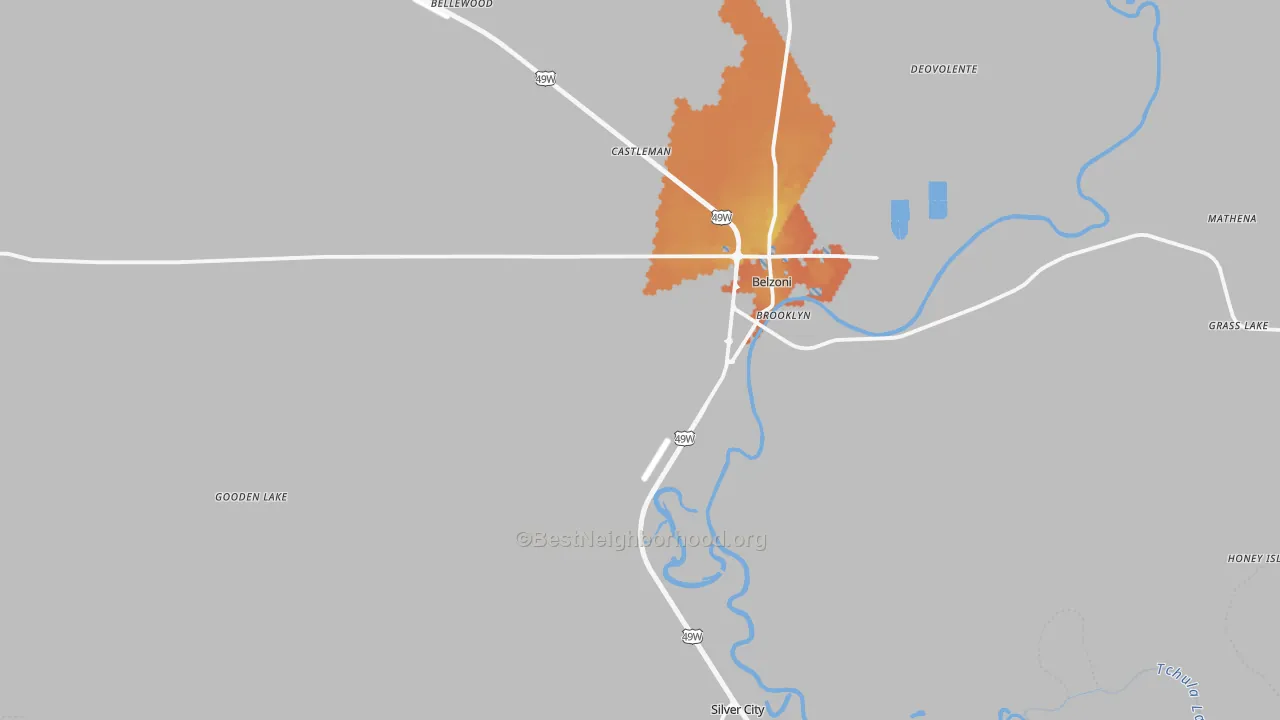 Bike Grade map of Humphreys County, MS