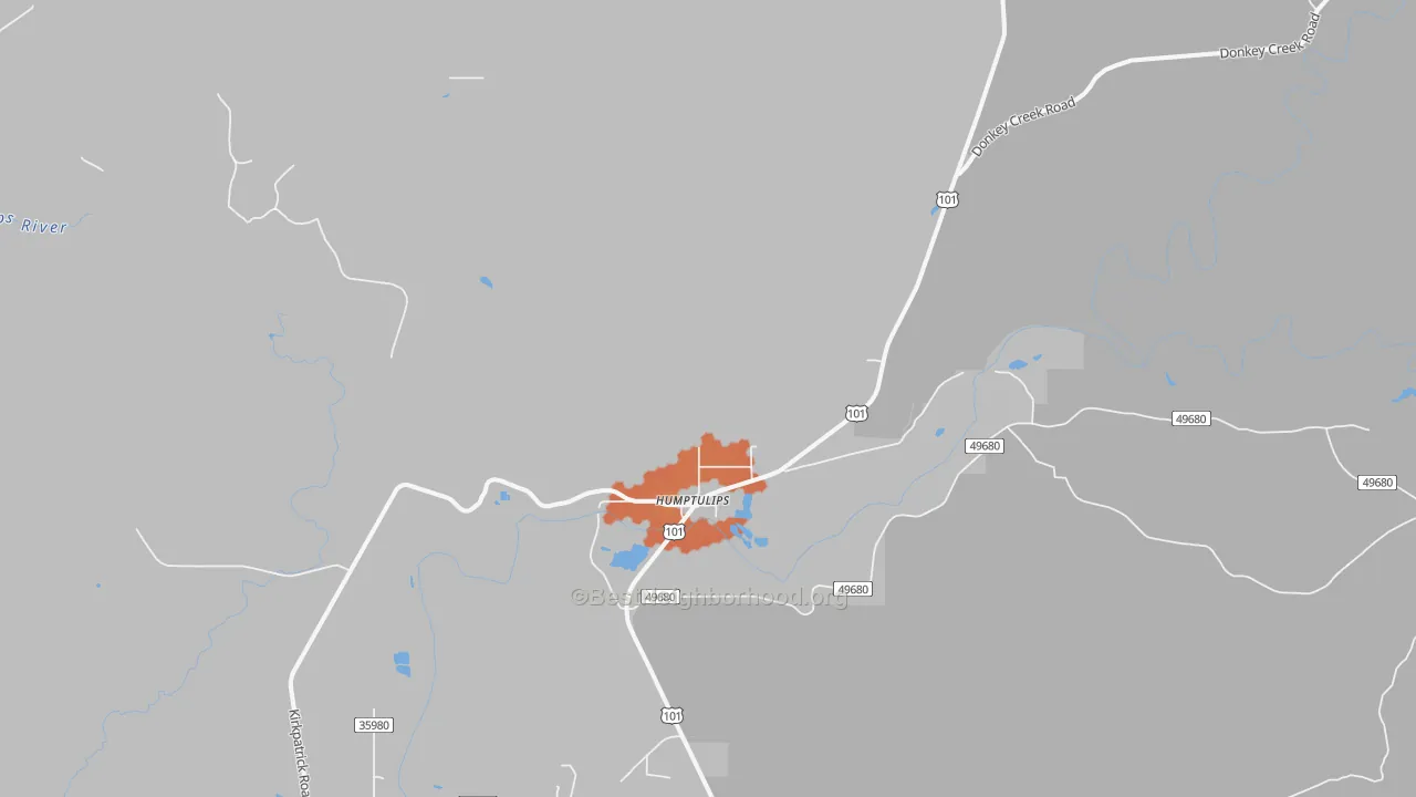 Bike Grade map of Humptulips, WA