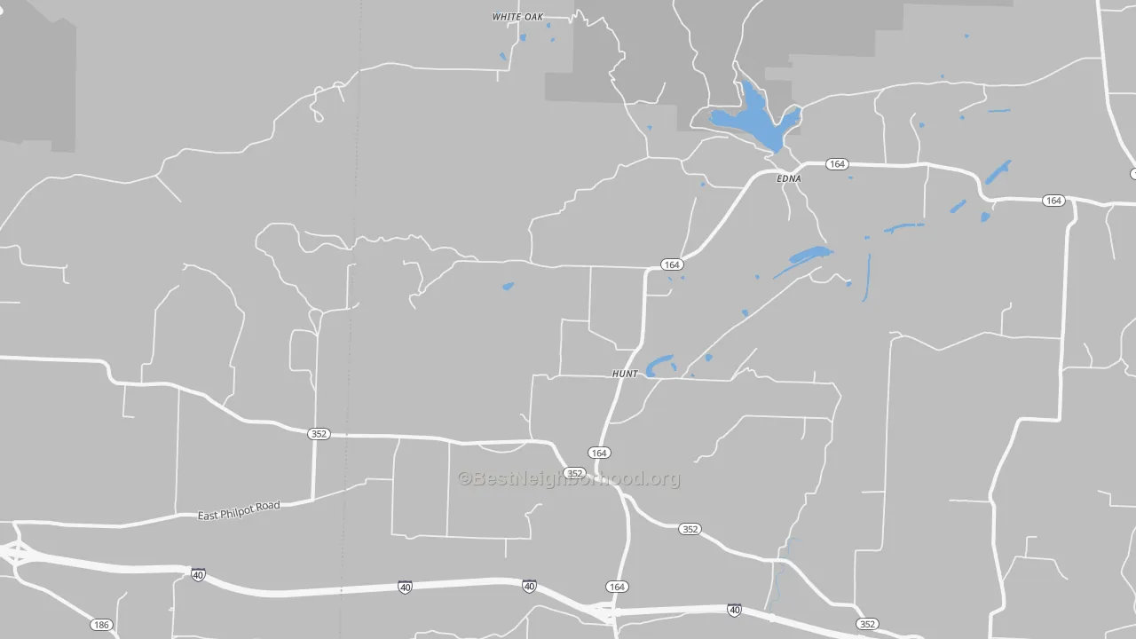 Bike Grade map of Hunt, AR
