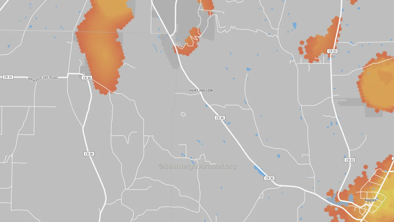 Bike Grade map of Hunt Hollow, NY