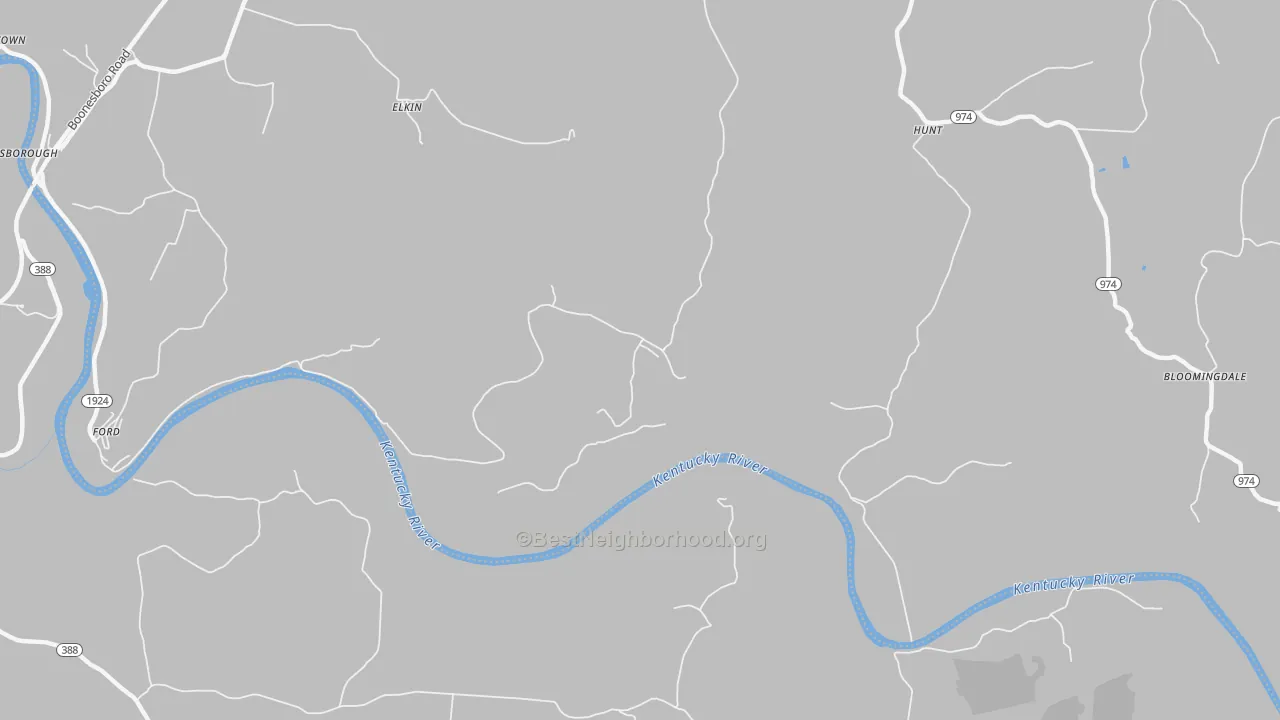 Bike Grade map of Hunt, KY