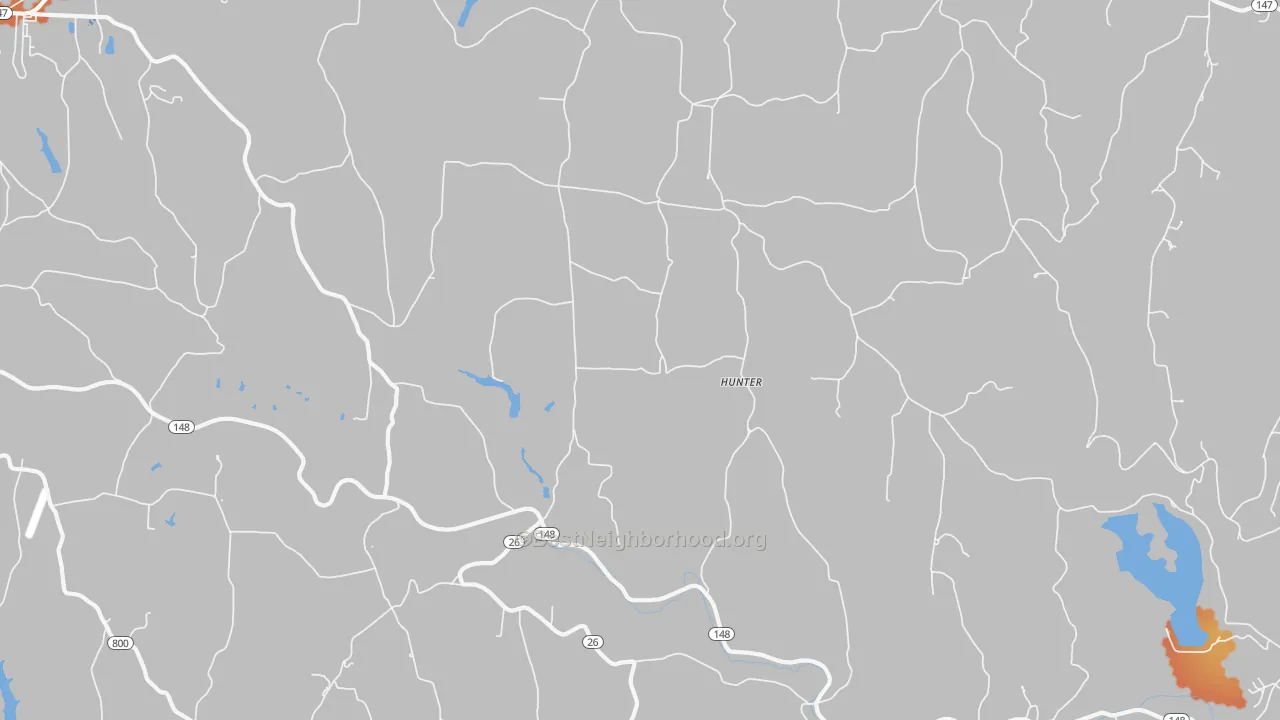 Bike Grade map of Hunter, OH
