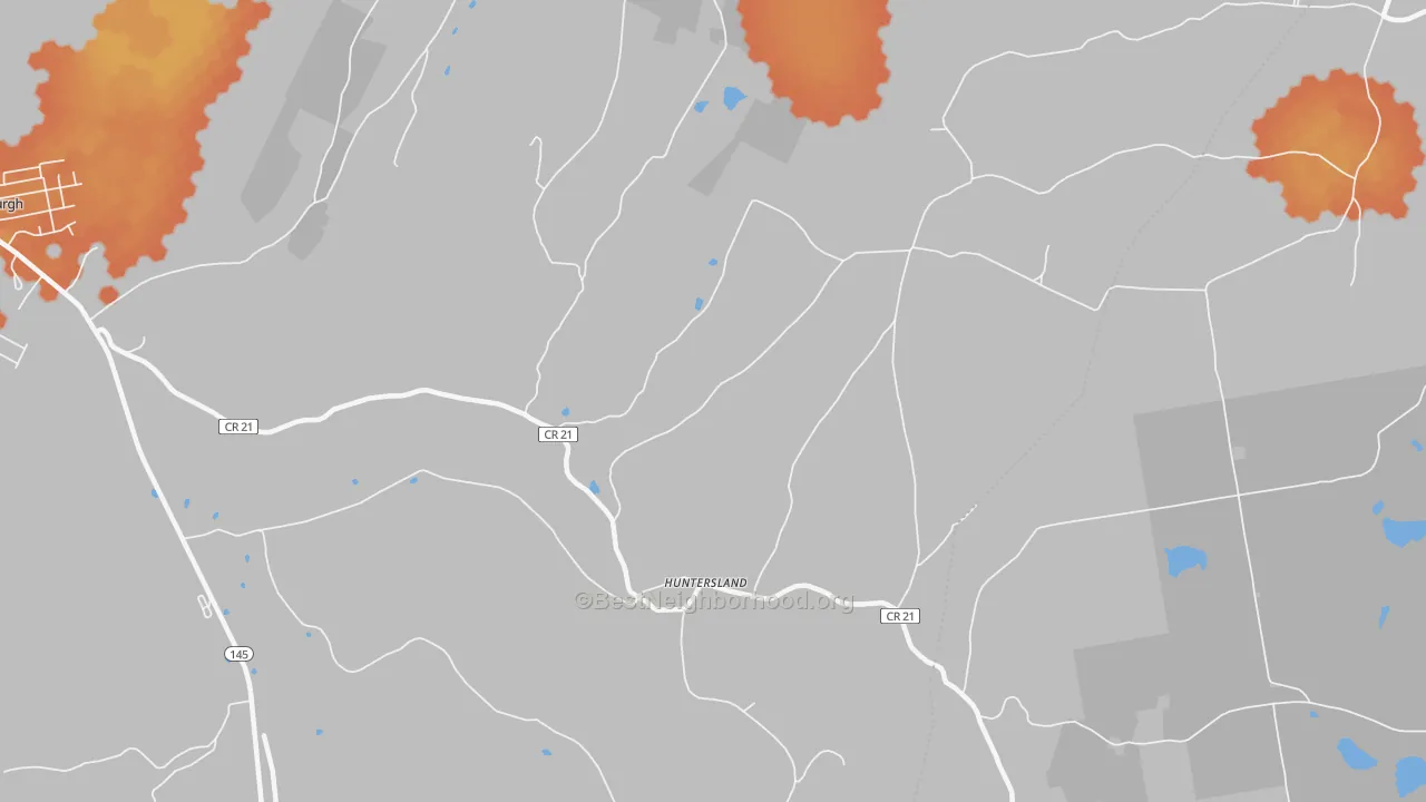 Bike Grade map of Huntersland, NY