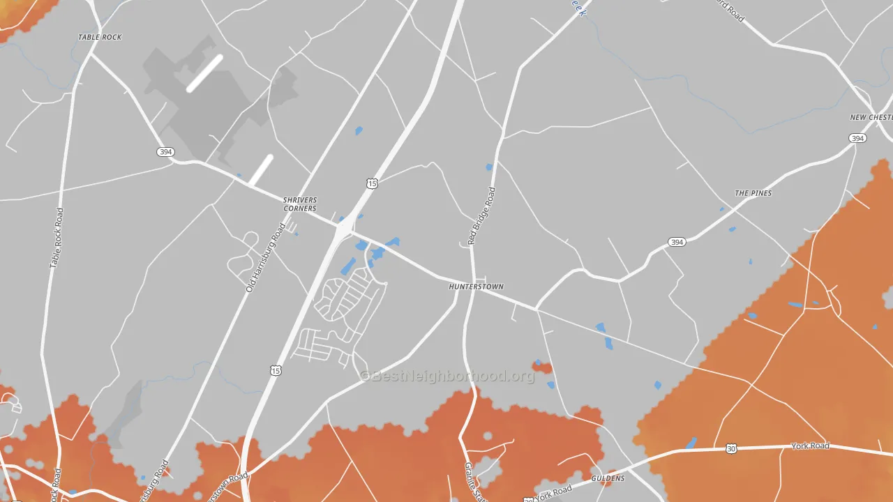 Bike Grade map of Hunterstown, PA