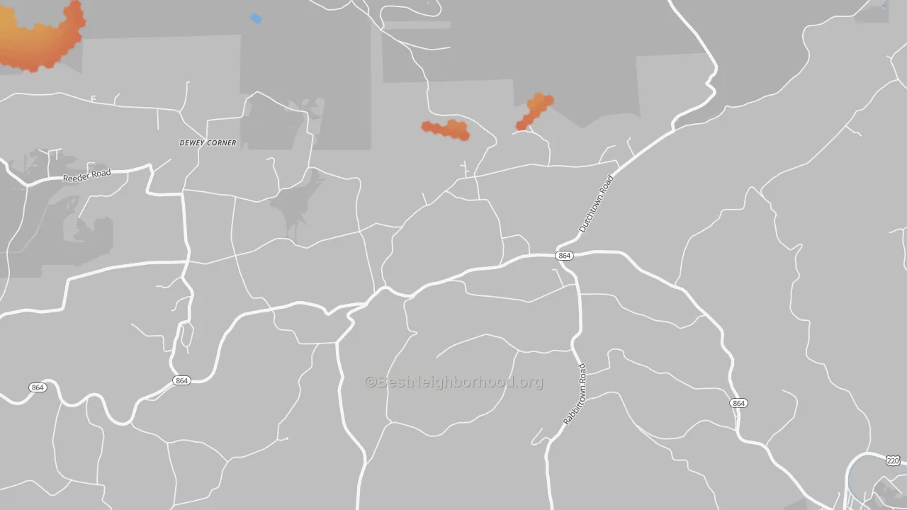 Bike Grade map of Huntersville, PA