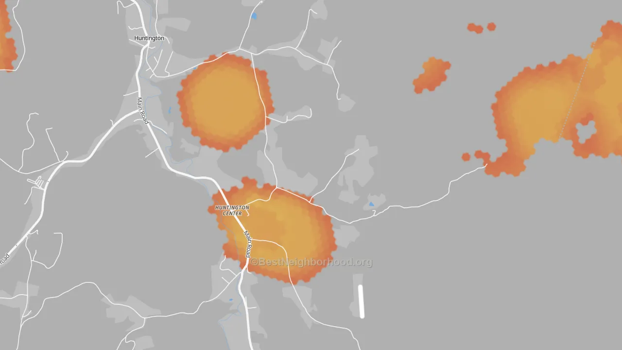 Bike Grade map of Huntington Center, VT
