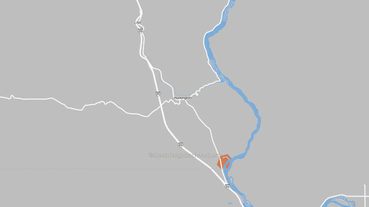 Bike Grade map of Huntington, OR