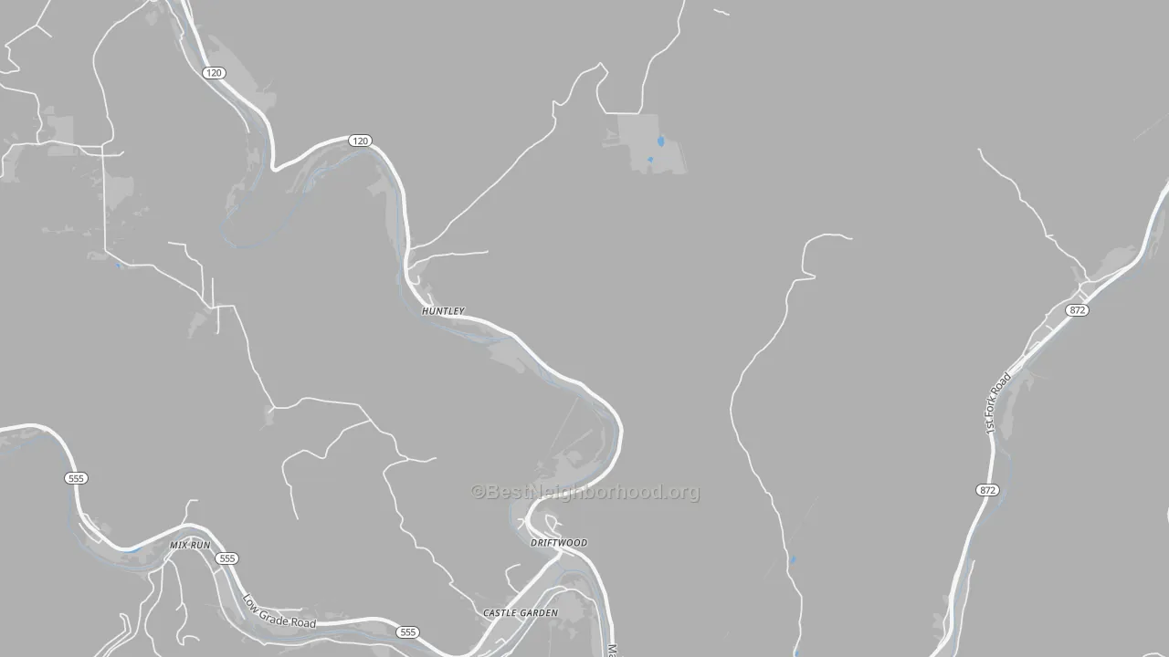 Bike Grade map of Huntley, PA