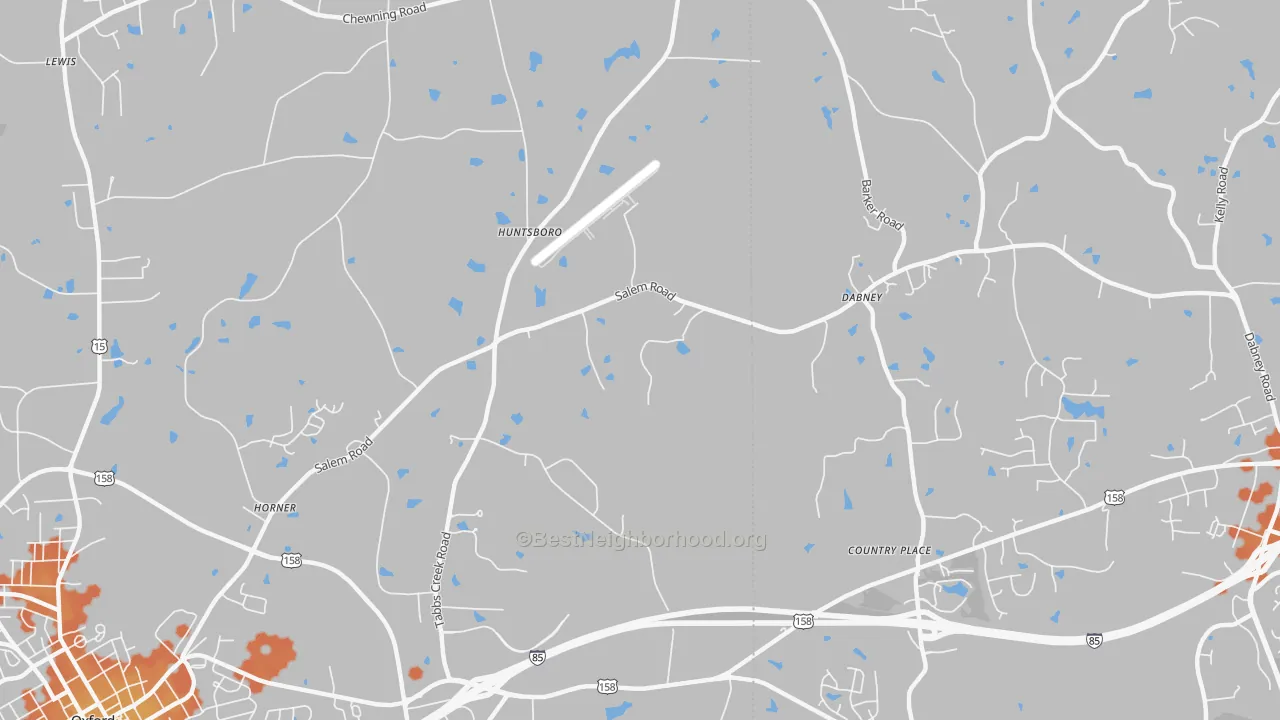 Bike Grade map of Huntsboro, NC