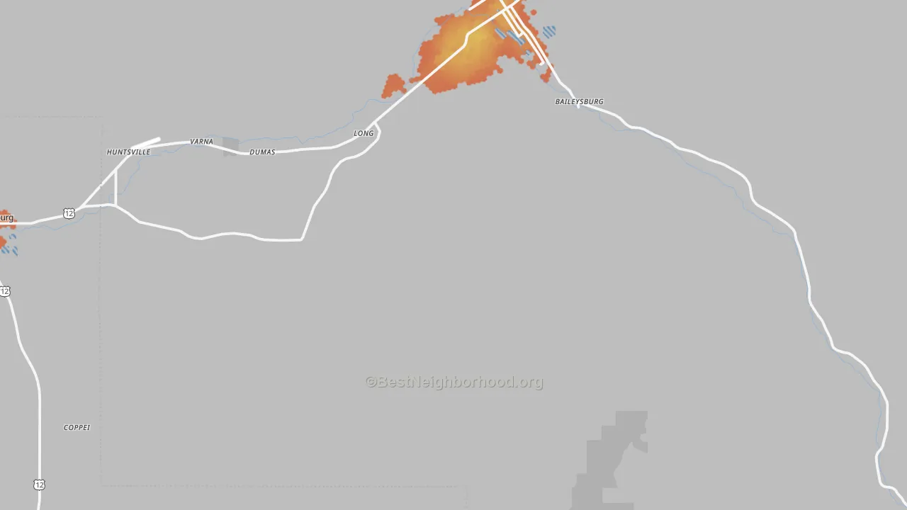 Bike Grade map of Huntsville, WA