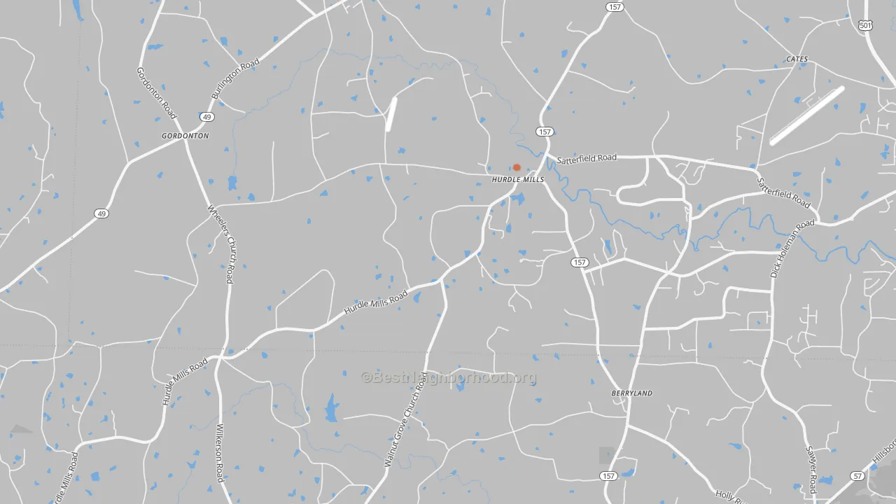 Bike Grade map of Hurdle Mills, NC