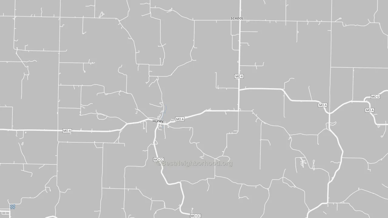 Bike Grade map of Hurley, MO