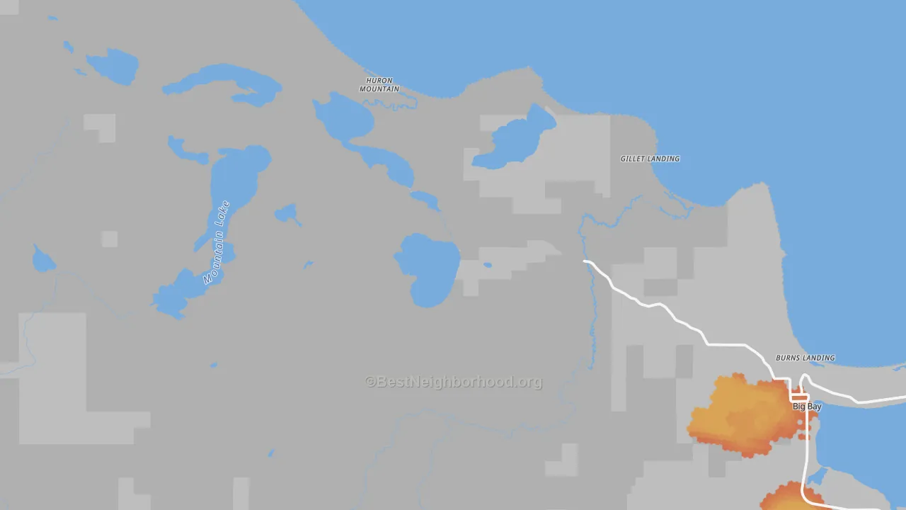 Bike Grade map of Huron Mountain, MI