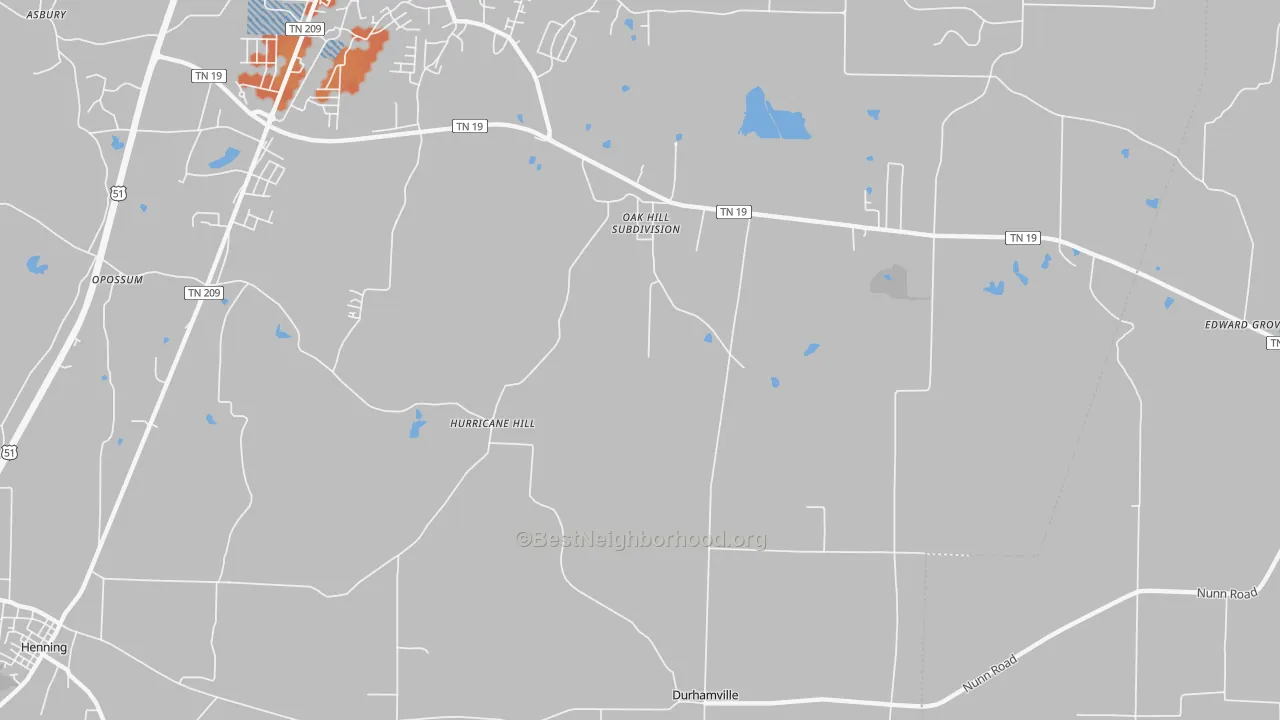 Bike Grade map of Hurricane Hill, TN