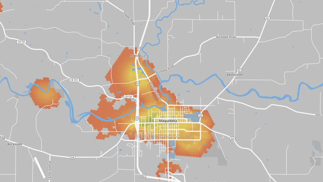 Bike Grade map of Hurstville, IA