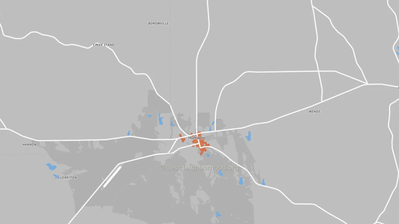 Bike Grade map of Hurtsboro, AL