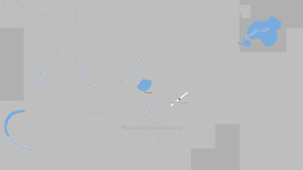 Bike Grade map of Huslia, AK