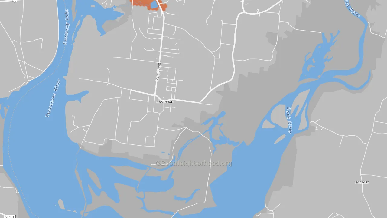 Bike Grade map of Hustburg, TN