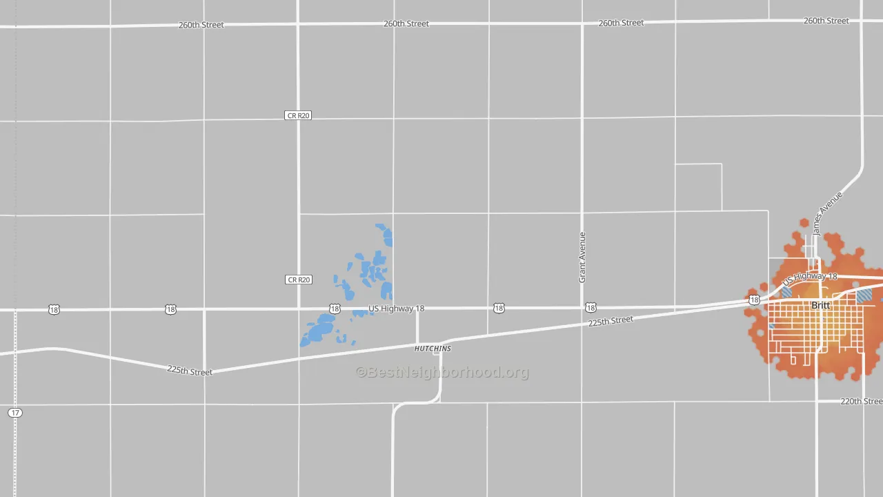 Bike Grade map of Hutchins, IA
