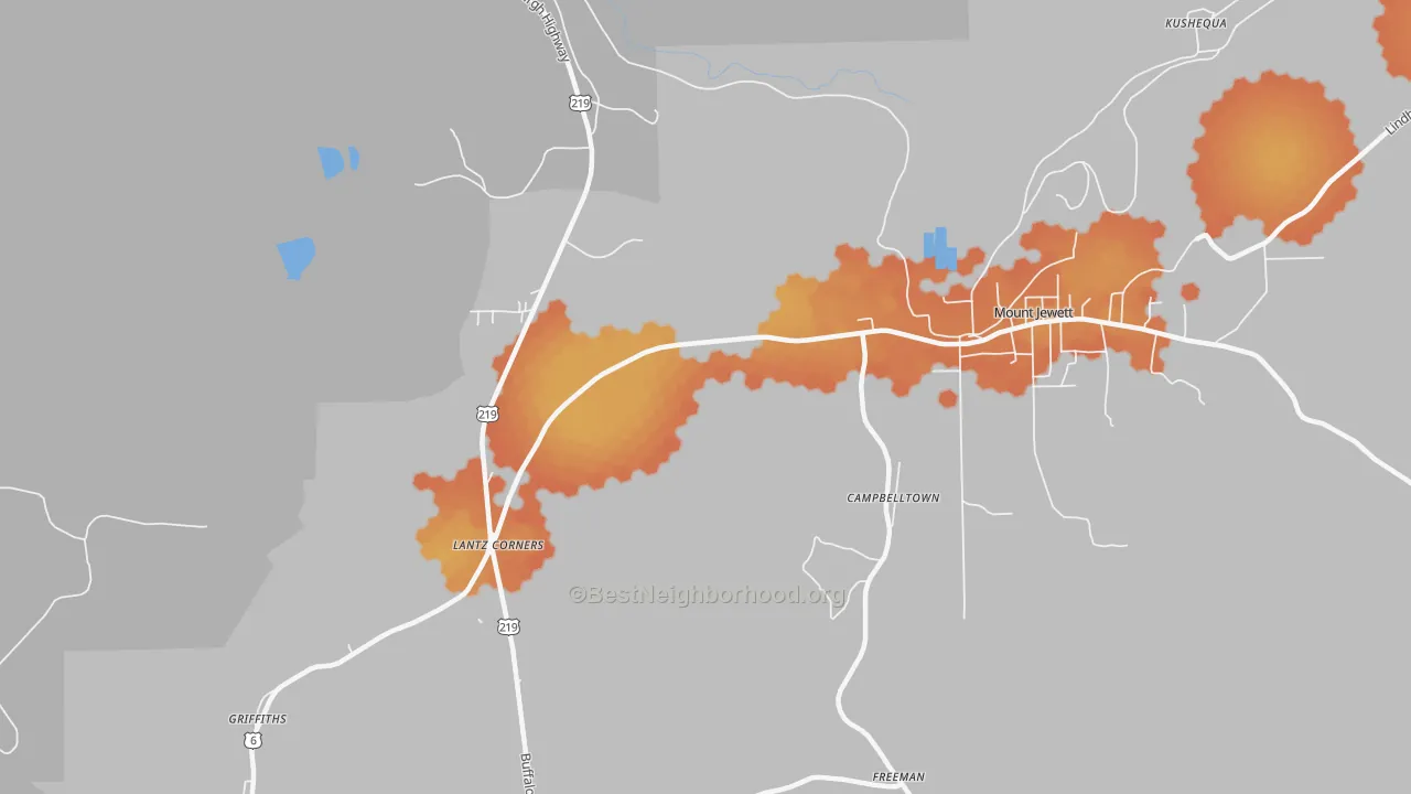 Bike Grade map of Hutchins, PA